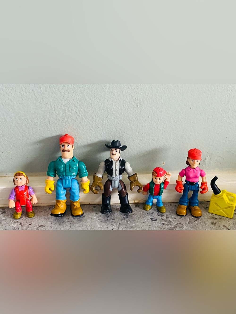 Family Set Fisher Price Billy Blazes Cowboy Figure Kids Toy Classic Playset